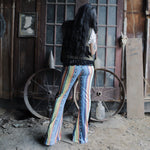 Load image into Gallery viewer, Yellow &amp; Blue Flares with Black Fringe
