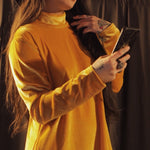 Load image into Gallery viewer, Mustard Velvet GoGo Dress
