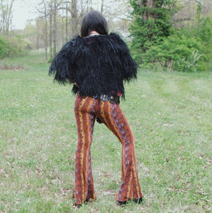 Multicolor Snake Print Flare Pants