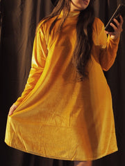 Load image into Gallery viewer, Mustard Velvet GoGo Dress
