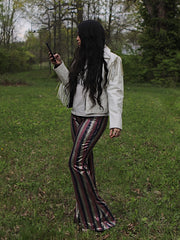 Load image into Gallery viewer, Striped Sequin Flares
