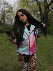 Load image into Gallery viewer, Tye-Dye Liquid Moto Jacket
