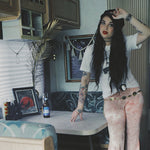 Load image into Gallery viewer, Peach Marble Flare Pants
