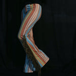 Load image into Gallery viewer, Blue &amp; Orange Flares with Tan Fringe
