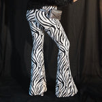 Load image into Gallery viewer, Zebra Print Flare Pants
