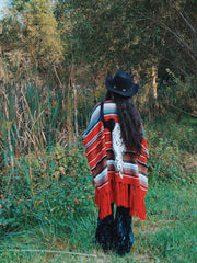 Load image into Gallery viewer, Cow Skull Ruana Wrap - Lisa Lassi
