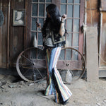 Load image into Gallery viewer, Yellow &amp; Blue Flares with Black Fringe
