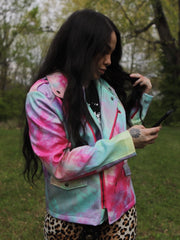 Load image into Gallery viewer, Tye-Dye Liquid Moto Jacket
