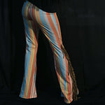 Load image into Gallery viewer, Blue &amp; Orange Flares with Tan Fringe
