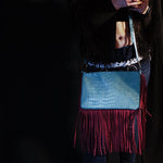 Load image into Gallery viewer, Faux Alligator Purse with Pink Fringe - Lisa Lassi
