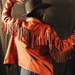Load image into Gallery viewer, Faux Suede Rusty Fringe Jacket - Lisa Lassi
