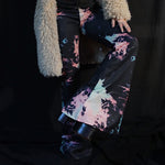 Load image into Gallery viewer, Black Tie-Dye Flare Pants

