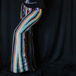 Load image into Gallery viewer, Striped Bell Bottom Jeans
