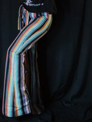 Load image into Gallery viewer, Striped Bell Bottom Jeans
