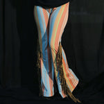 Load image into Gallery viewer, Blue &amp; Orange Flares with Tan Fringe
