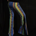 Load image into Gallery viewer, Yellow &amp; Blue Flares with Black Fringe
