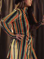 Load image into Gallery viewer, Rainbow Serape Velvet GoGo Dress
