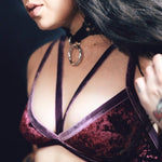 Load image into Gallery viewer, Wine Velvet Bralette - Lisa Lassi
