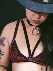 Load image into Gallery viewer, Wine Velvet Bralette - Lisa Lassi
