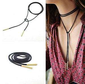 Leather Wrap Choker Necklace - Lisa Lassi