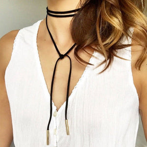 Leather Wrap Choker Necklace - Lisa Lassi