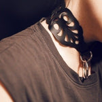 Load image into Gallery viewer, Leather O-Ring Intricate Cut Choker - Lisa Lassi
